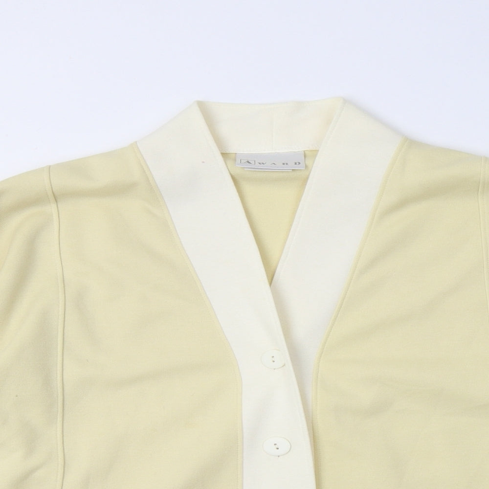 Award Womens Beige V-Neck  Polyester Cardigan Jumper Size M