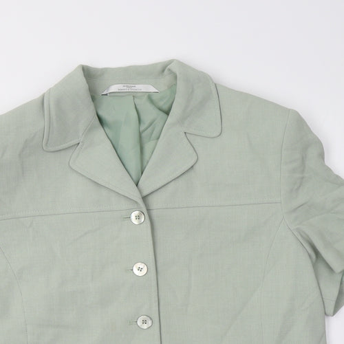 M&S Womens Green   Jacket Blazer Size 18