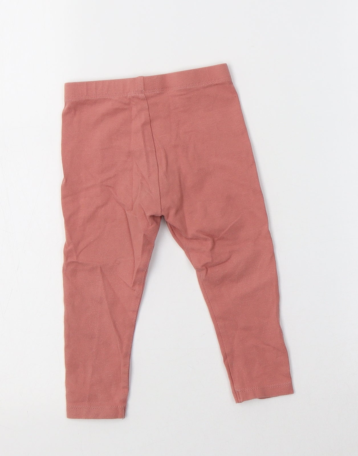 M&S Baby Pink  Cotton Jogger Leggings Size 12-18 Months