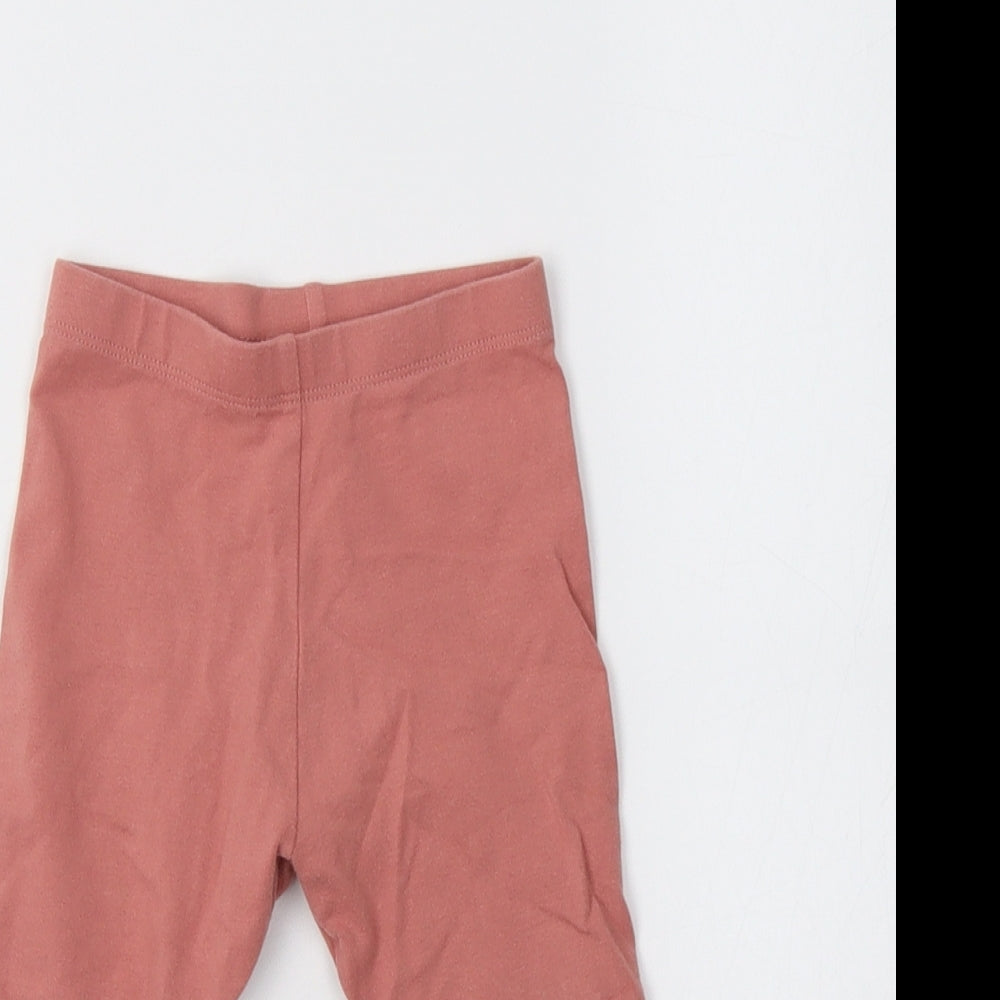 M&S Baby Pink  Cotton Jogger Leggings Size 12-18 Months