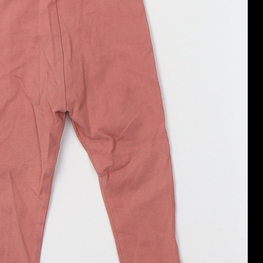 M&S Baby Pink  Cotton Jogger Leggings Size 12-18 Months