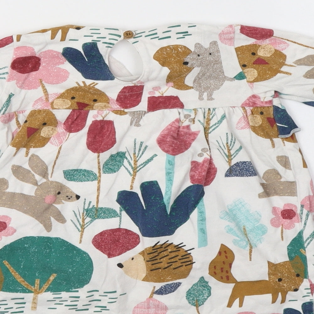 M&S Baby Multicoloured Geometric Cotton A-Line  Size 12-18 Months  Collared  - Forest Animals