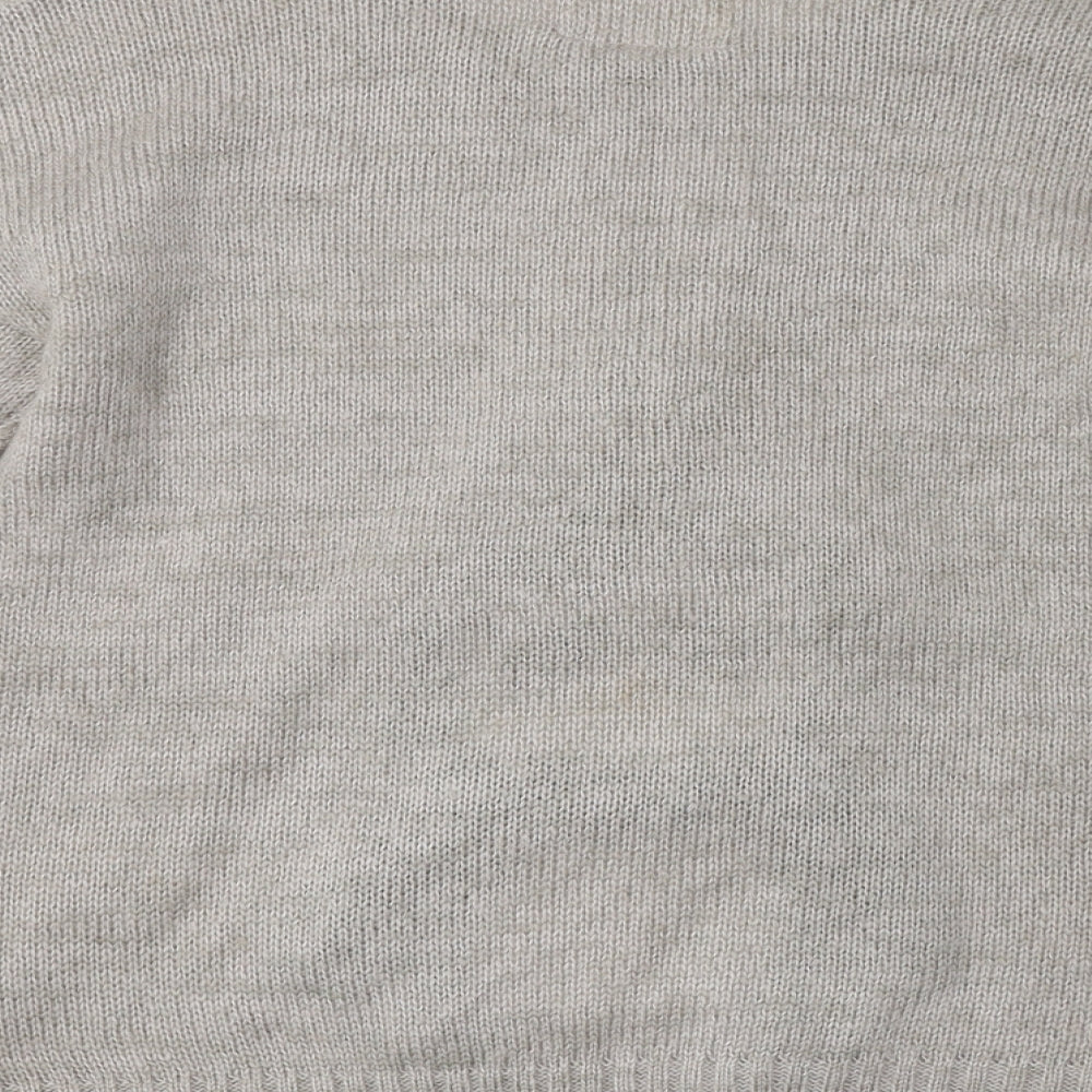 New Look Womens Grey Crew Neck Polka Dot  Pullover Jumper Size 12   - Christmas Jumper