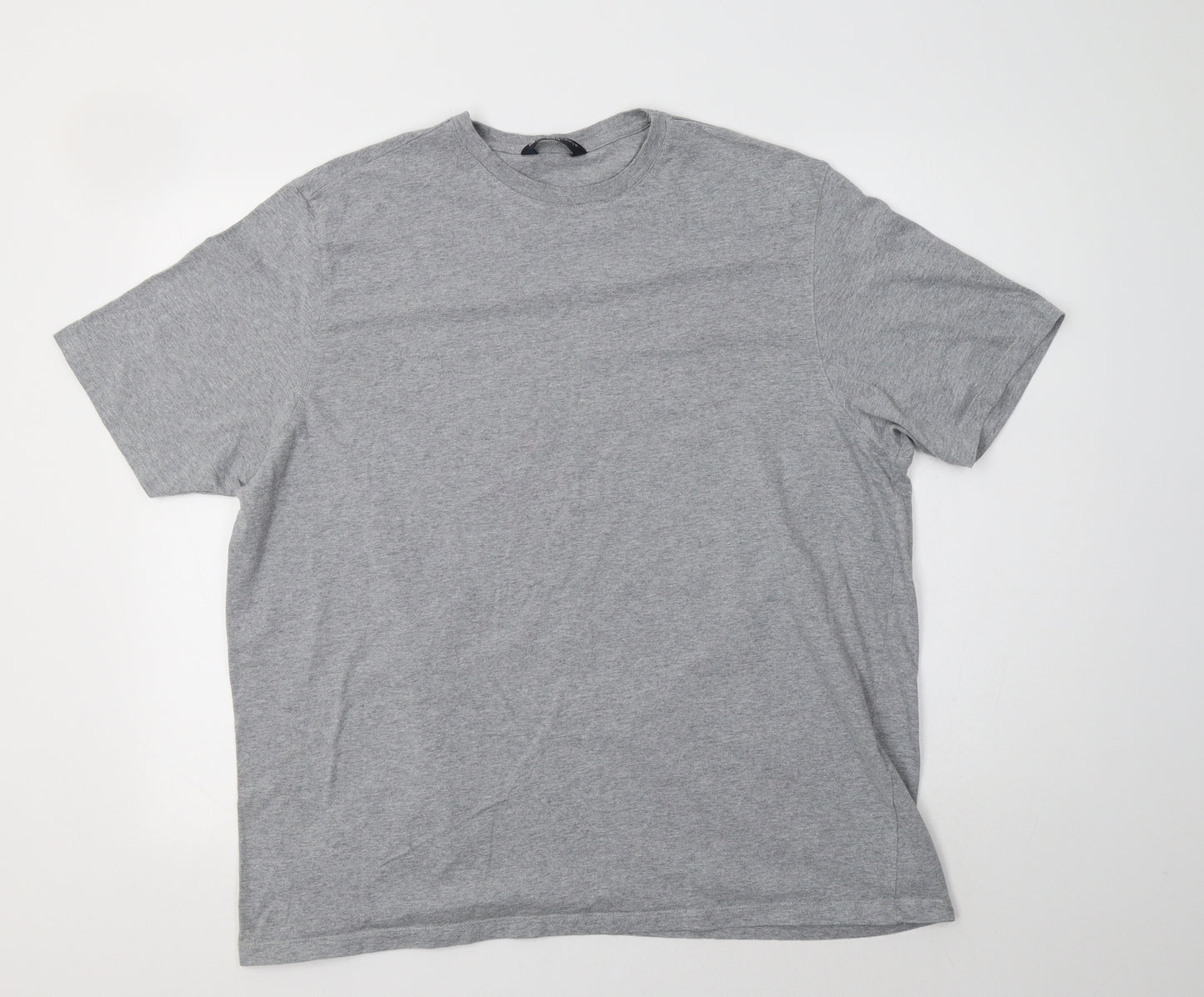 M&S Mens Grey  Cotton  T-Shirt Size XL Crew Neck