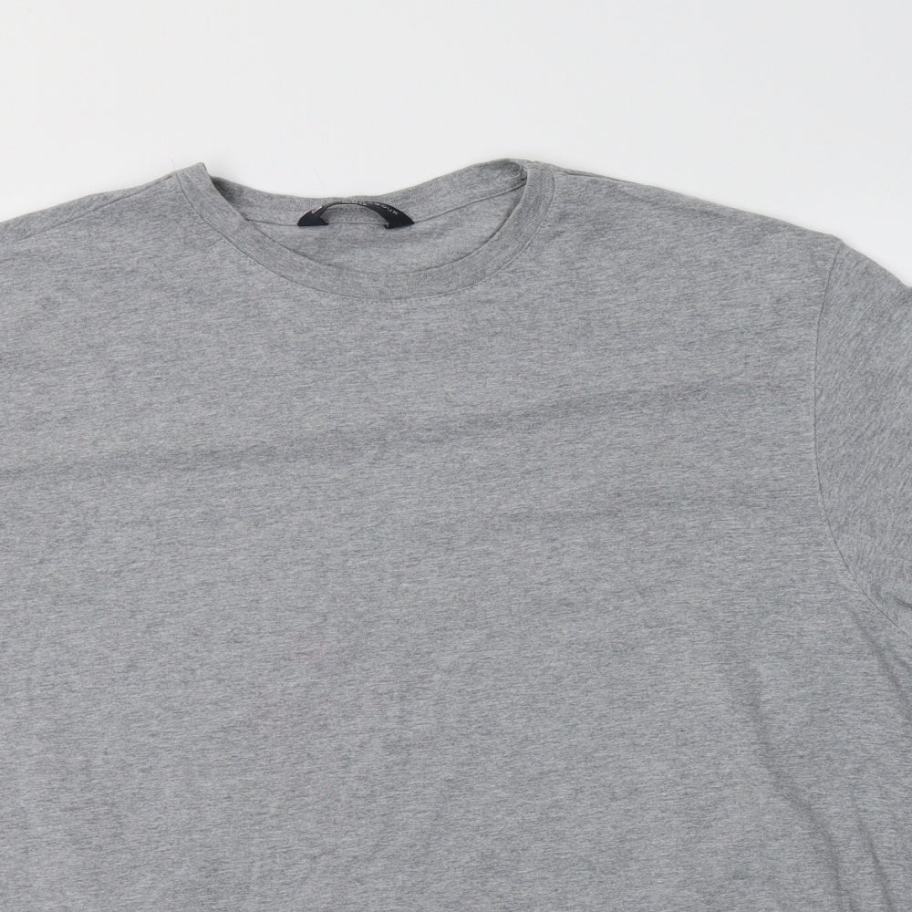M&S Mens Grey  Cotton  T-Shirt Size XL Crew Neck