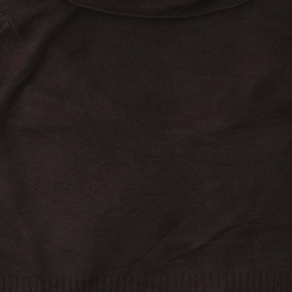 Ann McCartney Womens Brown Collared  Acrylic Cardigan Jumper Size L