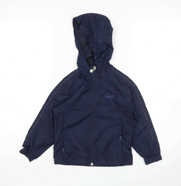 Lonsdale Boys Blue Windbreaker Jacket Size 3-4 Years
