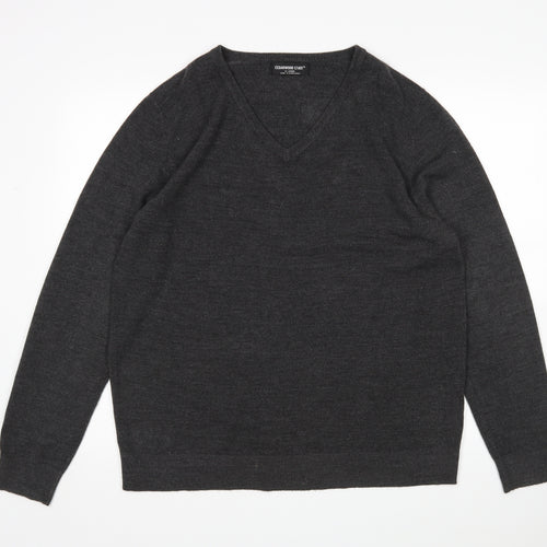 Cedar Wood State Mens Grey V-Neck  Acrylic Pullover Jumper Size XL