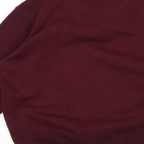 One Valley Mens Purple Collared  Cotton Pullover Jumper Size S