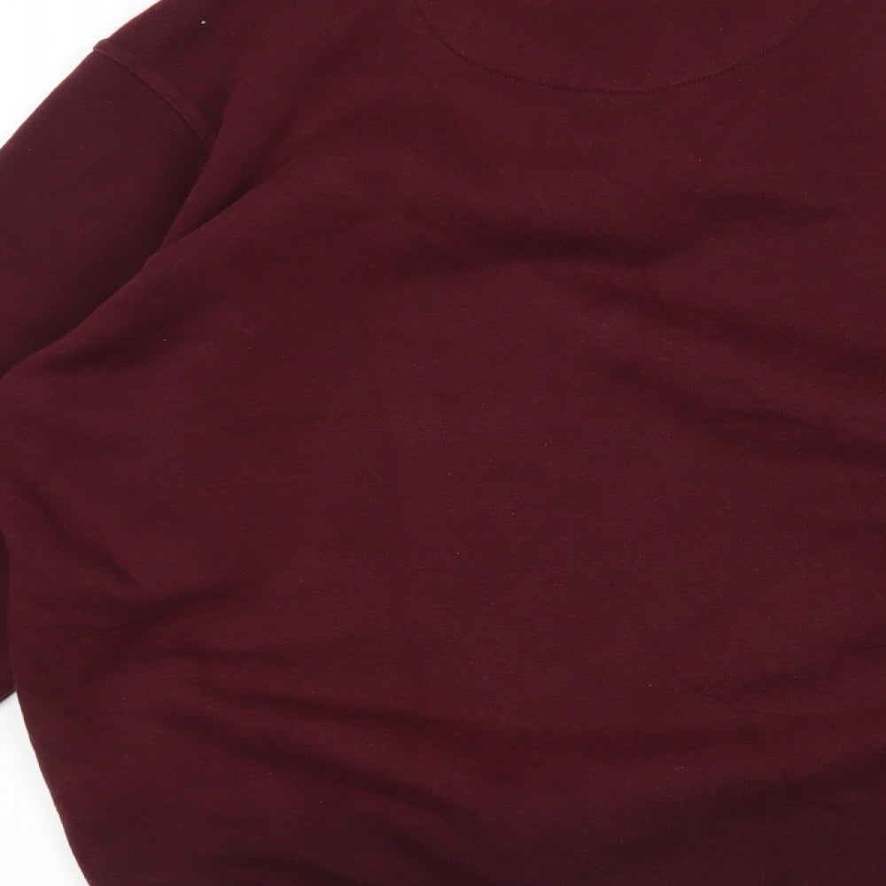 One Valley Mens Purple Collared  Cotton Pullover Jumper Size S