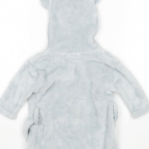 Preworn Boys Grey Animal Print Polyester  Gown Size 6-9 Months