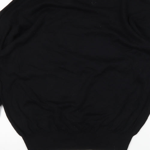Slazanger Mens Black Round Neck  Cotton Pullover Jumper Size L