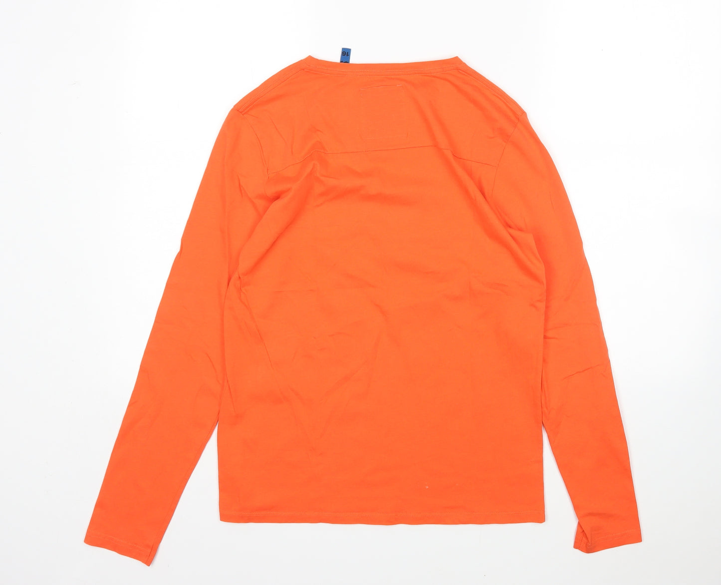 CKS Boys Orange  Cotton Basic T-Shirt Size 16 Years Round Neck