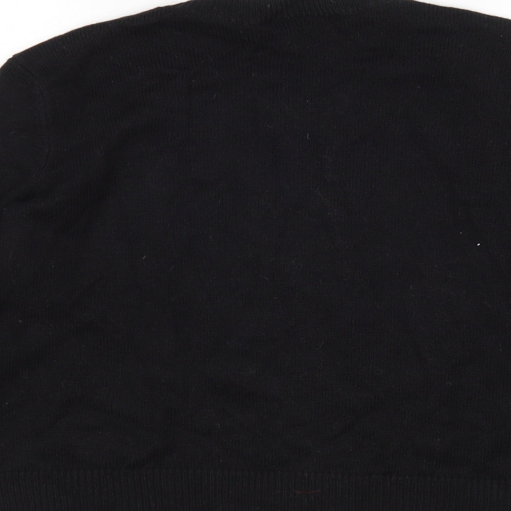 Topshop Womens Black Round Neck  Acrylic Pullover Jumper Size 8