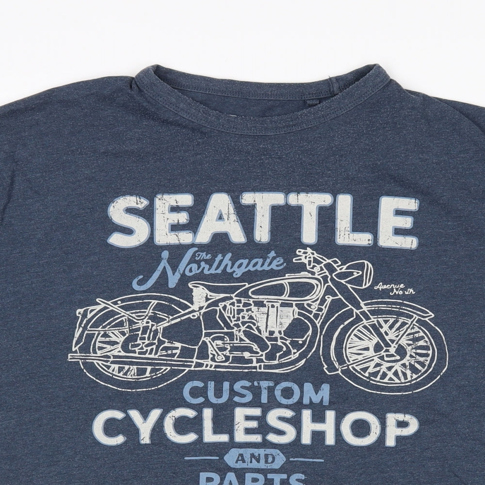TU Mens Blue  Cotton  T-Shirt Size 2XL Round Neck