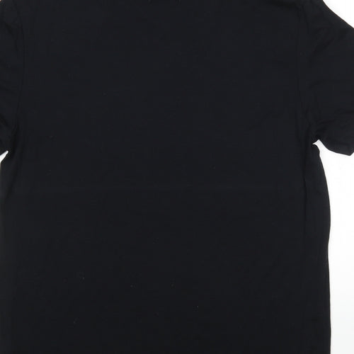 Topman Mens Black  Lyocell  T-Shirt Size M Round Neck
