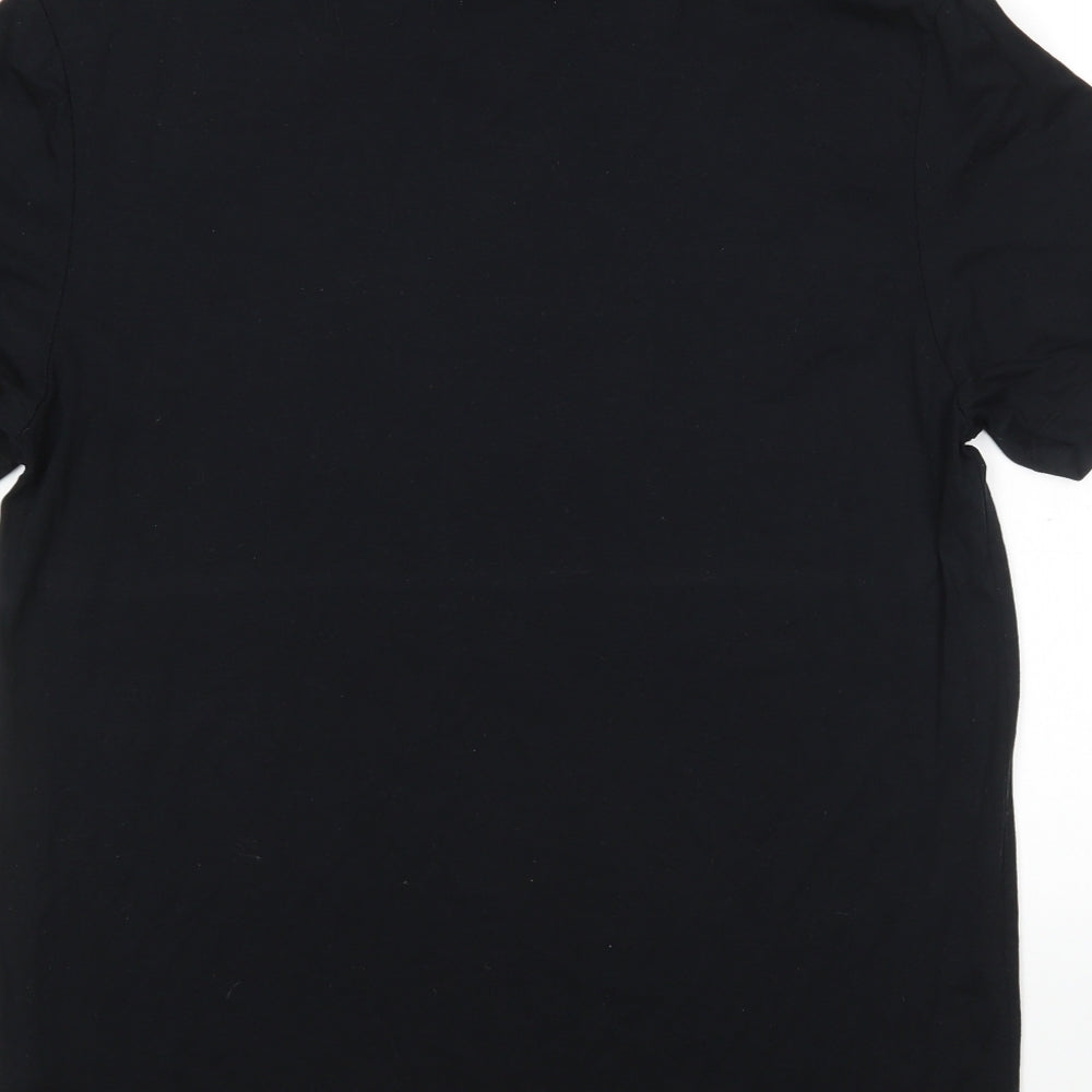 Topman Mens Black  Lyocell  T-Shirt Size M Round Neck
