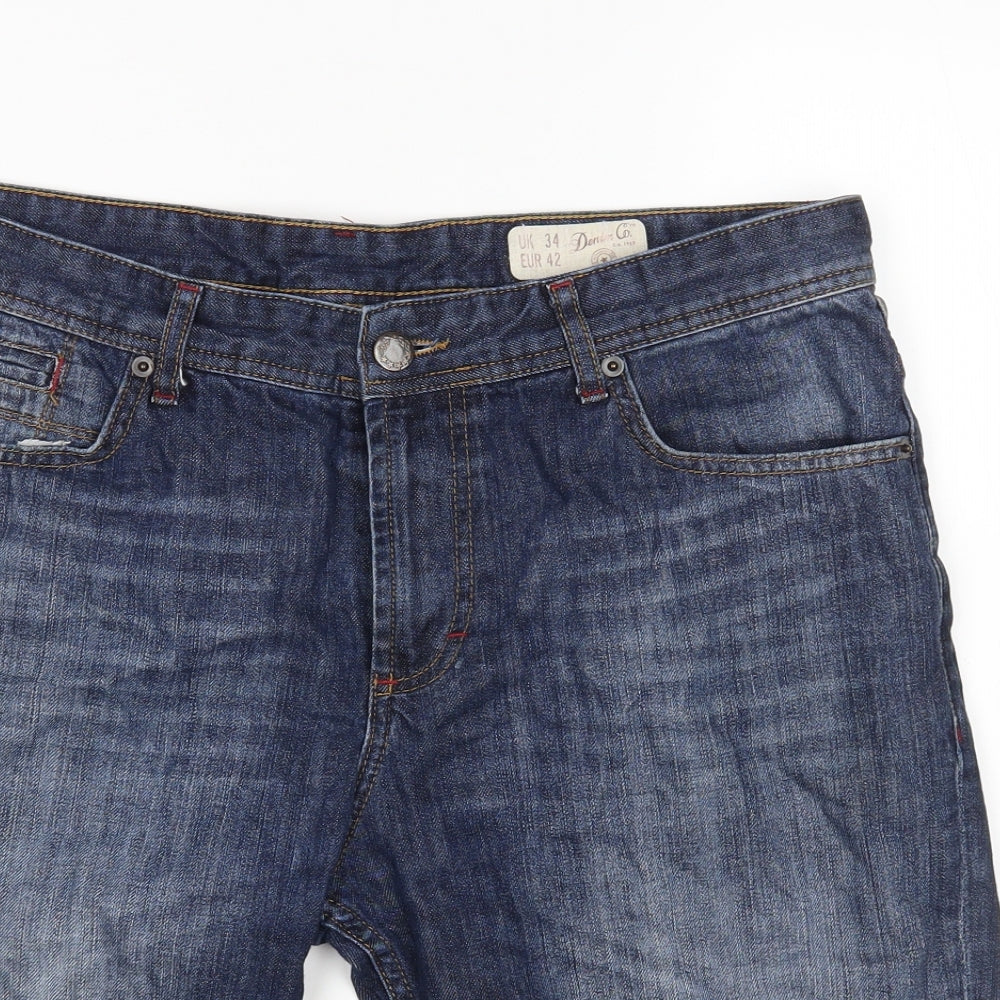 Denim Co Mens Blue  Cotton Bermuda Shorts Size 34 L11 in Regular