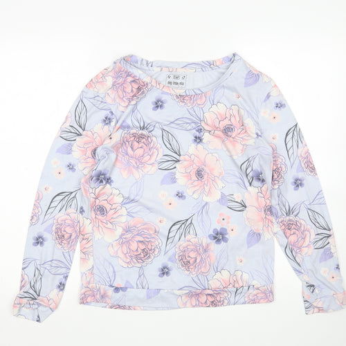 F&F Womens Multicoloured Floral Polyester Top Pyjama Top Size 8