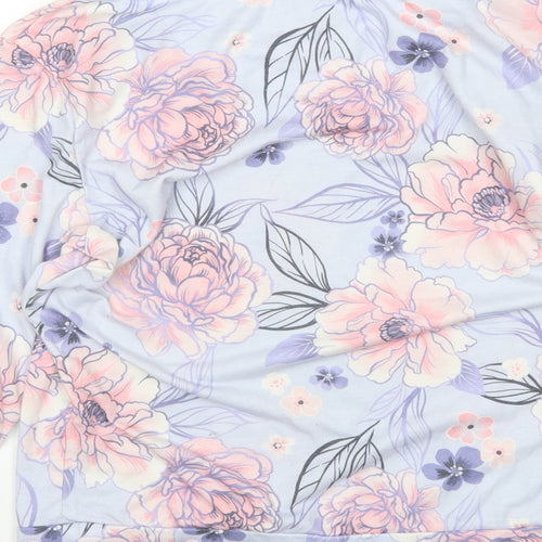 F&F Womens Multicoloured Floral Polyester Top Pyjama Top Size 8
