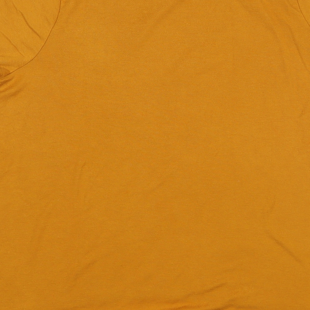 Primark Womens Yellow  Polyester Basic T-Shirt Size S Round Neck