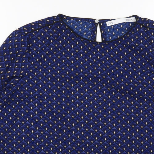 sfera  Womens Multicoloured Argyle/Diamond  Basic Blouse Size M Round Neck