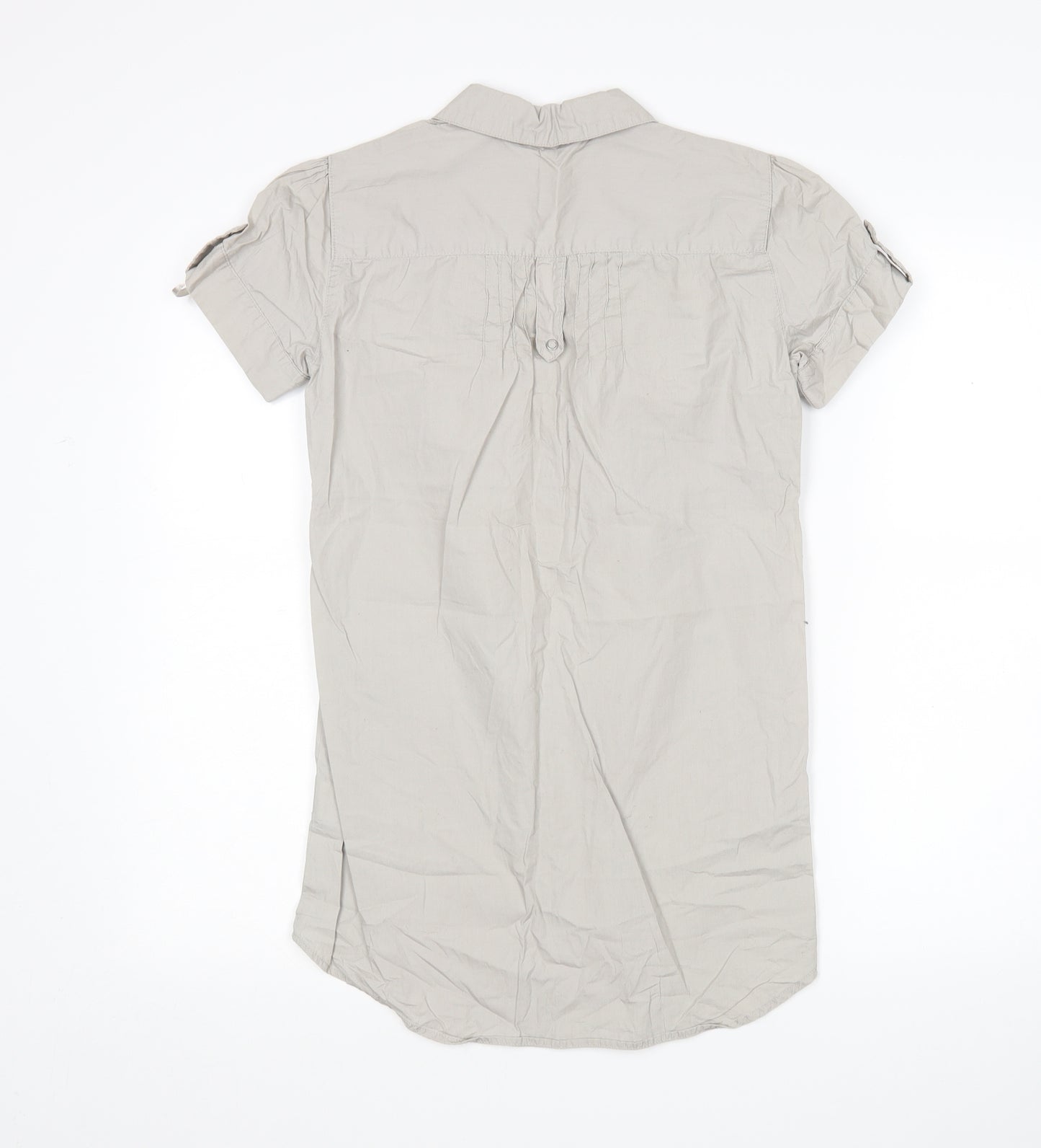 Pull & Bear Womens Grey  Cotton Basic Polo Size S Collared