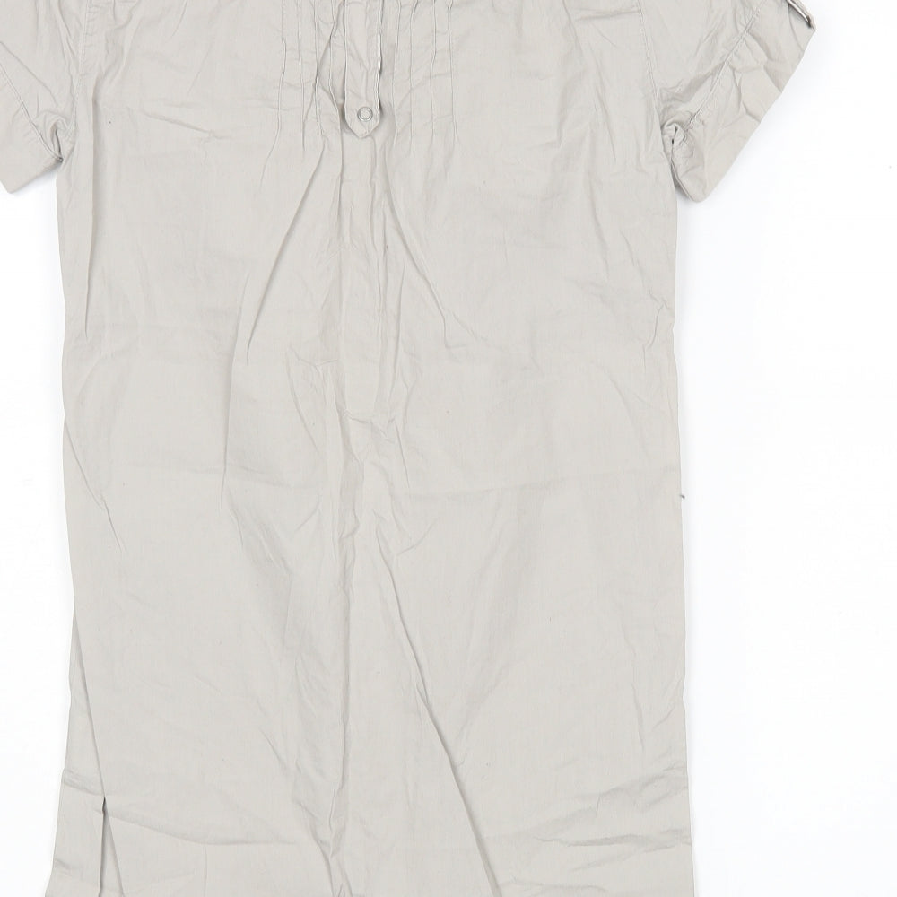 Pull & Bear Womens Grey  Cotton Basic Polo Size S Collared