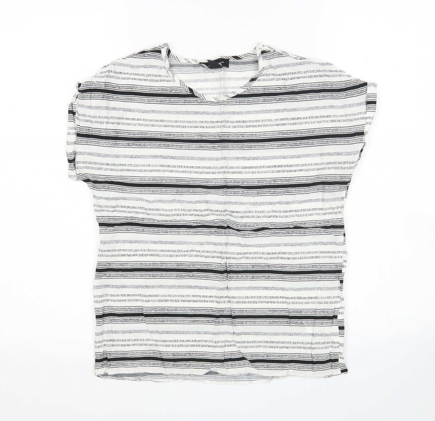 Atmosphere  Womens Multicoloured Striped Viscose Basic Blouse Size 6 Round Neck