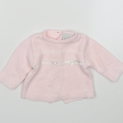 Jandelion Girls Pink  Acrylic Cardigan Jumper Size 0-3 Months   - NewBorn
