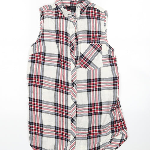 Atmosphere Womens Multicoloured Plaid Viscose Basic Button-Up Size 8 Collared