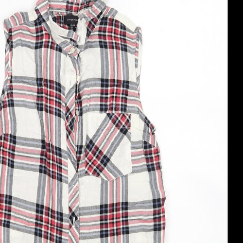 Atmosphere Womens Multicoloured Plaid Viscose Basic Button-Up Size 8 Collared