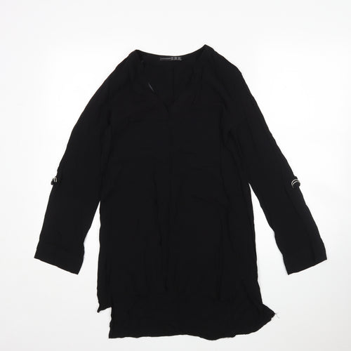 Atmosphere Womens Black  Viscose Basic Blouse Size 8 V-Neck