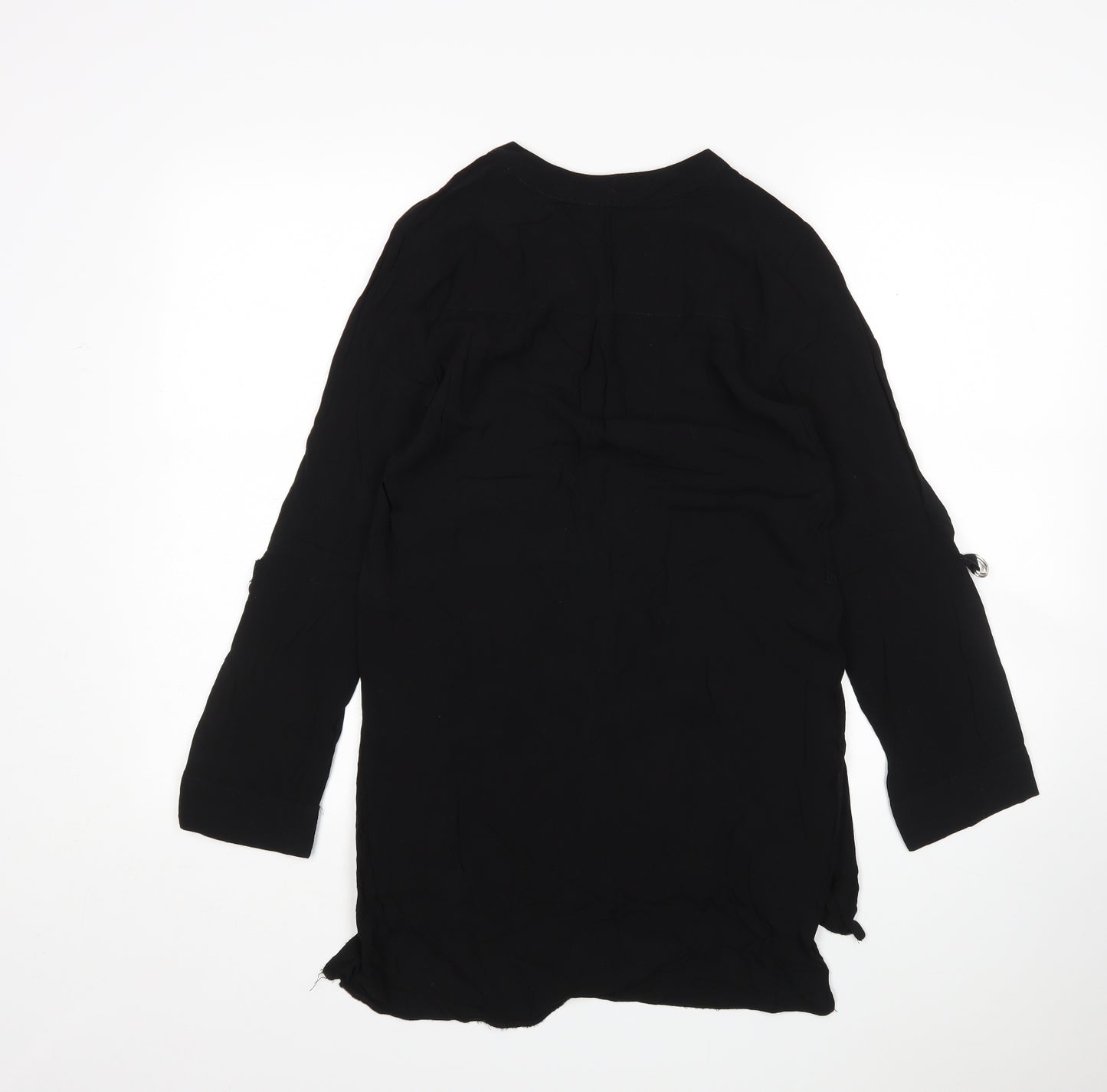 Atmosphere Womens Black  Viscose Basic Blouse Size 8 V-Neck