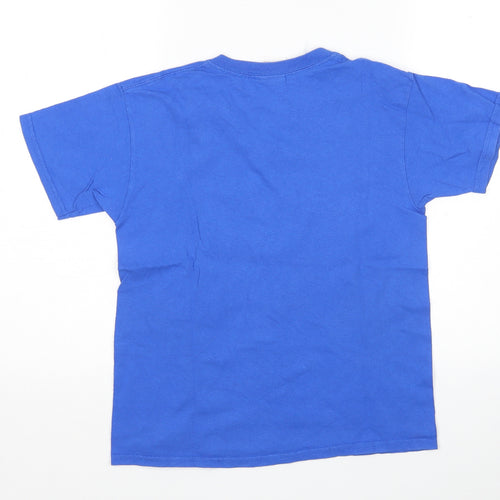 Gildan Boys Blue  Cotton Basic T-Shirt Size M Round Neck