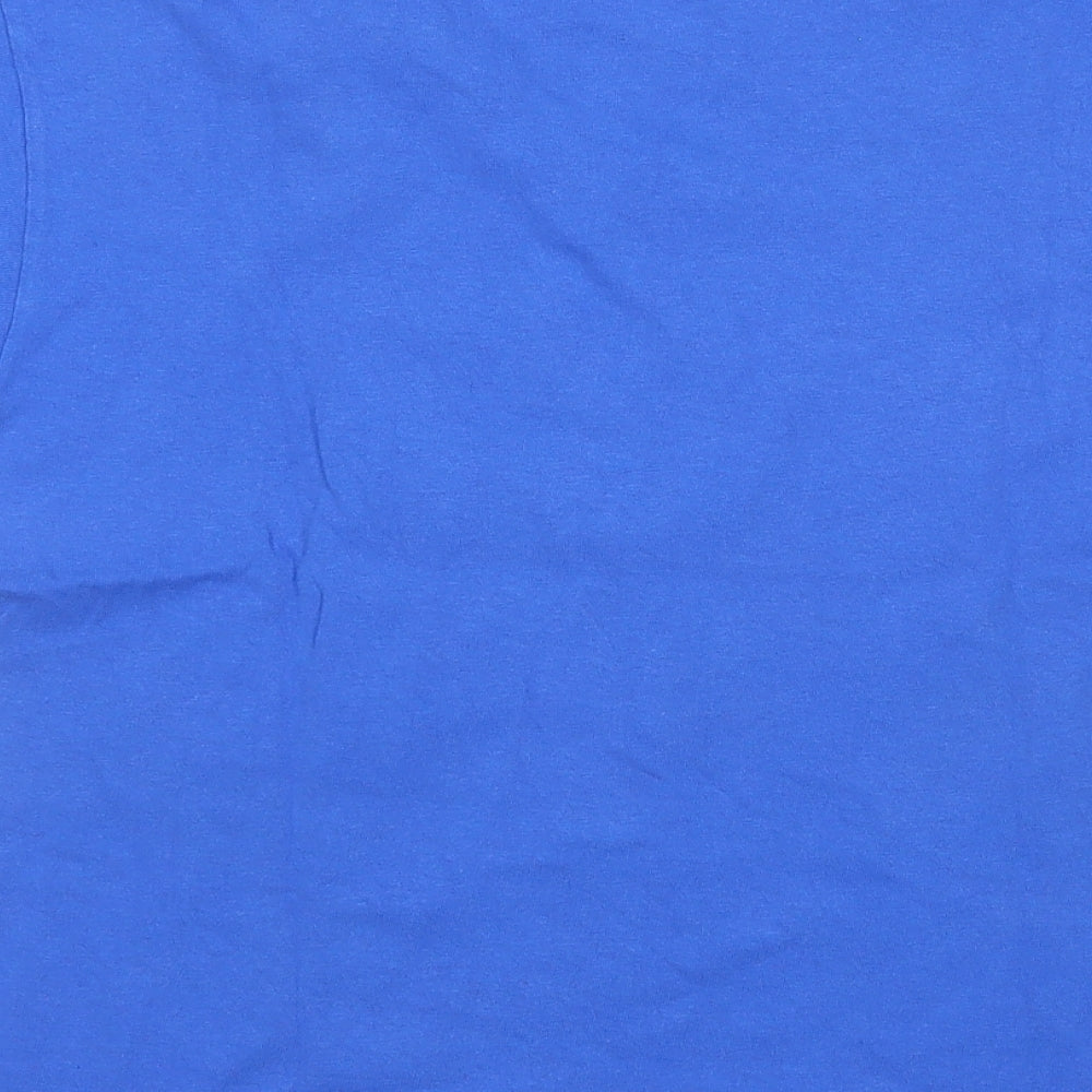 Gildan Boys Blue  Cotton Basic T-Shirt Size M Round Neck