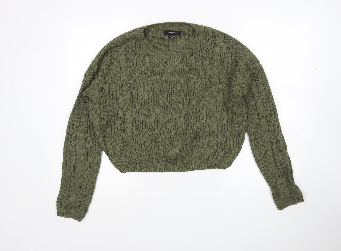 Atmosphere Womens Green Round Neck  Acrylic Pullover Jumper Size M