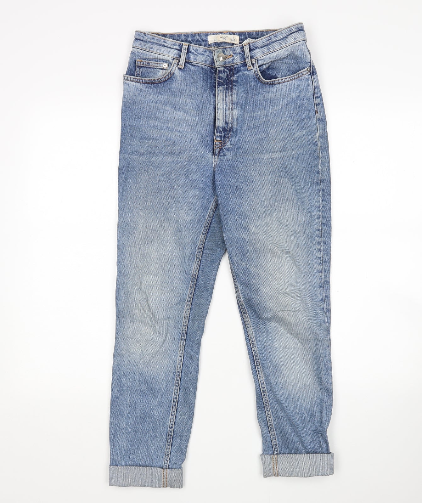 H&M Womens Blue  Cotton Straight Jeans Size 10 L25 in Regular