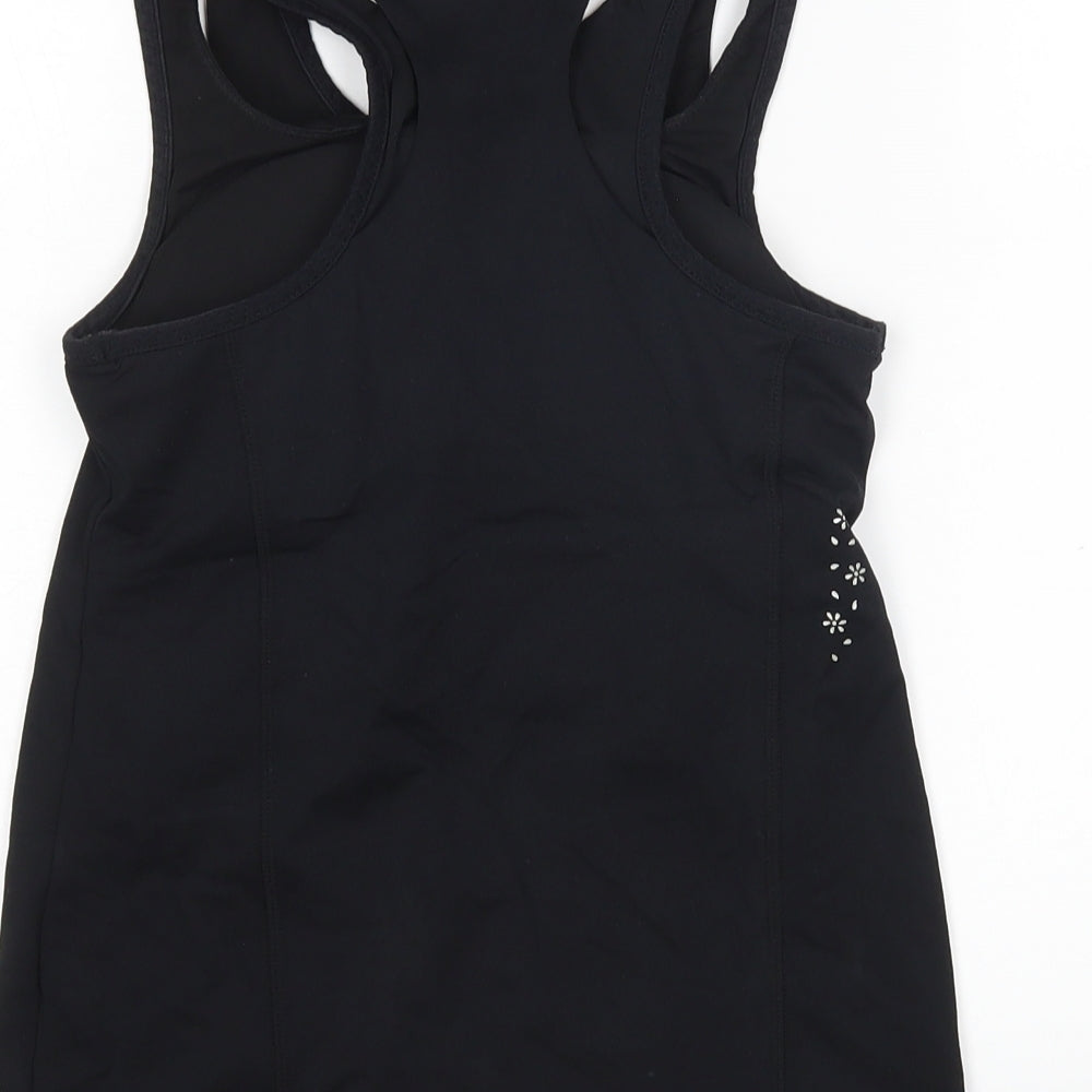 USA Pro Womens Black  Nylon Basic Tank Size 8 Round Neck