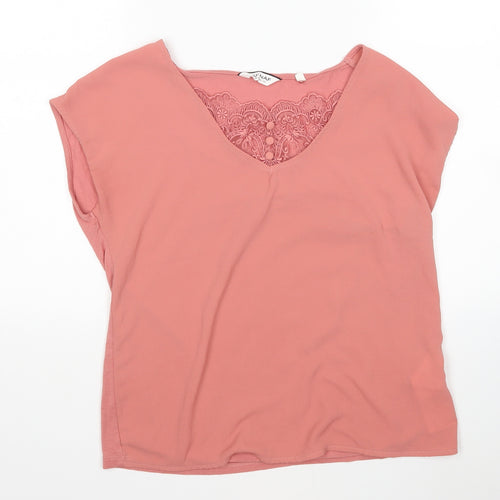 NafNAf Womens Pink  Viscose Basic Blouse Size M Scoop Neck