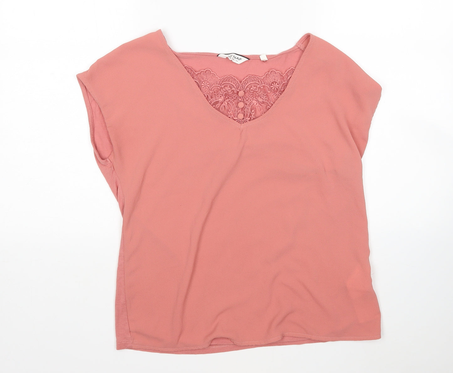 NafNAf Womens Pink  Viscose Basic Blouse Size M Scoop Neck