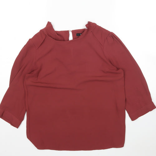 Oasis Womens Pink  Polyester Basic Blouse Size 10 Round Neck