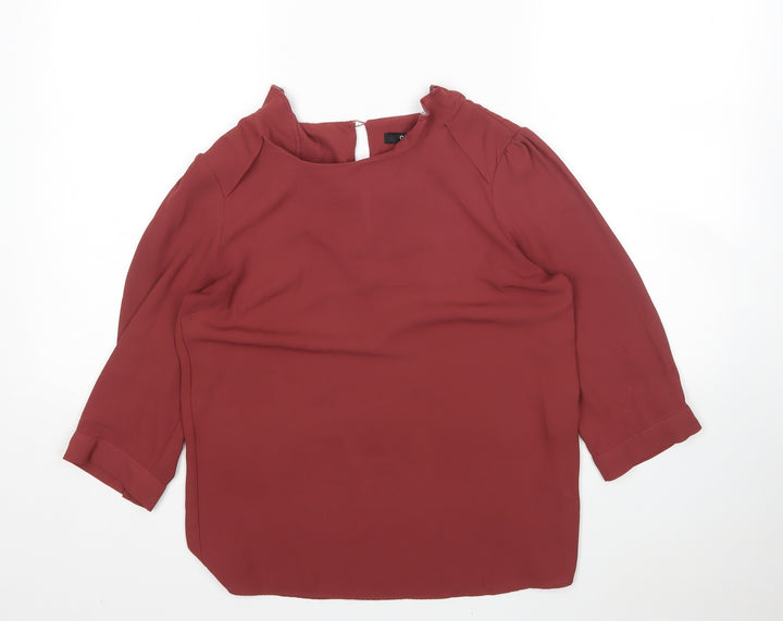 Oasis Womens Pink  Polyester Basic Blouse Size 10 Round Neck