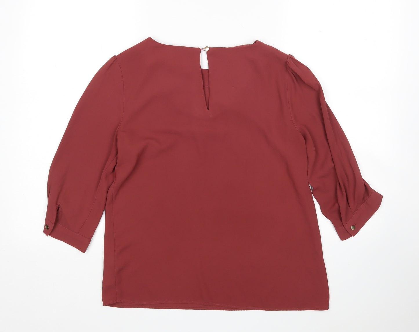 Oasis Womens Pink  Polyester Basic Blouse Size 10 Round Neck