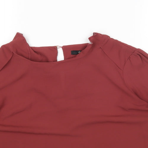 Oasis Womens Pink  Polyester Basic Blouse Size 10 Round Neck
