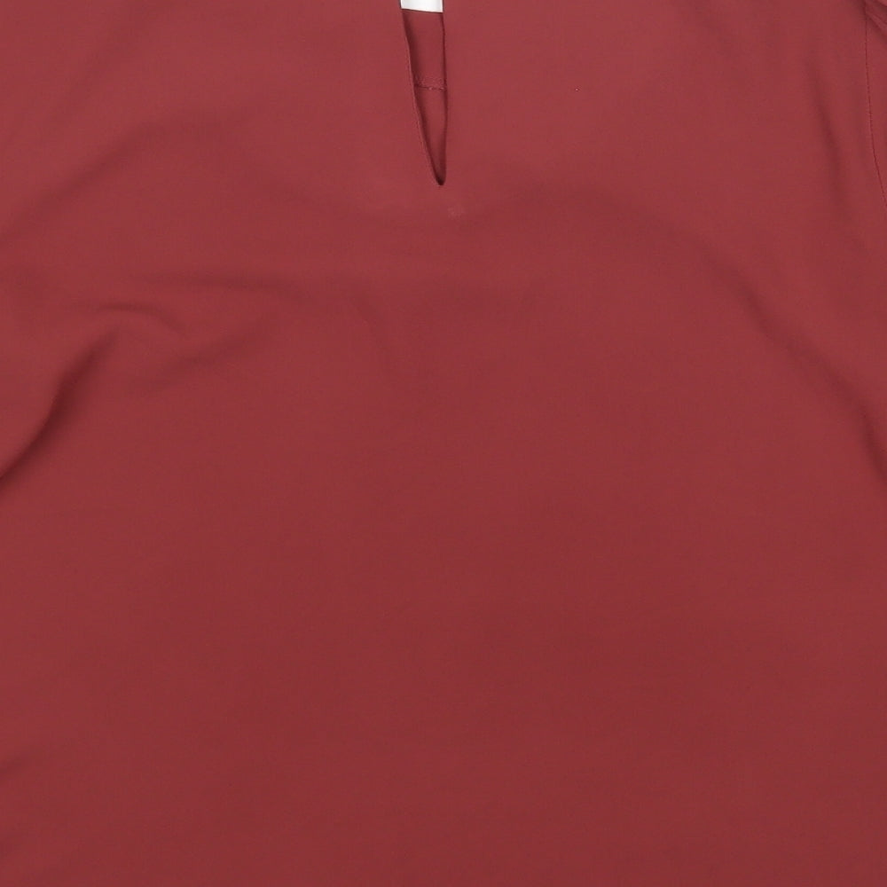 Oasis Womens Pink  Polyester Basic Blouse Size 10 Round Neck