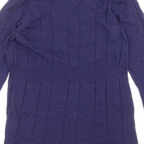 Per Una Womens Purple Round Neck  Polyamide Cardigan Jumper Size 18