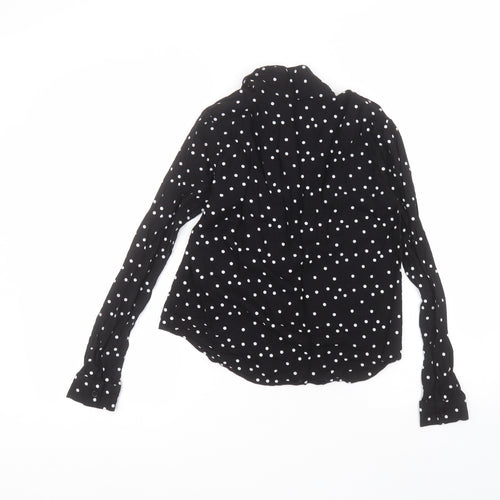 monkl Womens Black Collared Polka Dot Viscose Cardigan Jumper Size XS