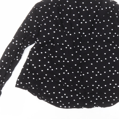 monkl Womens Black Collared Polka Dot Viscose Cardigan Jumper Size XS
