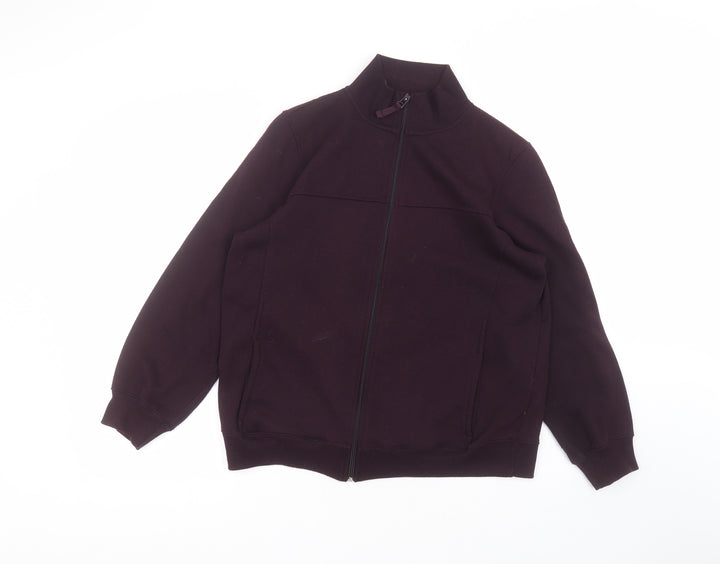 Bonmarché Womens Purple Round Neck  Polyester Full Zip Jumper Size M